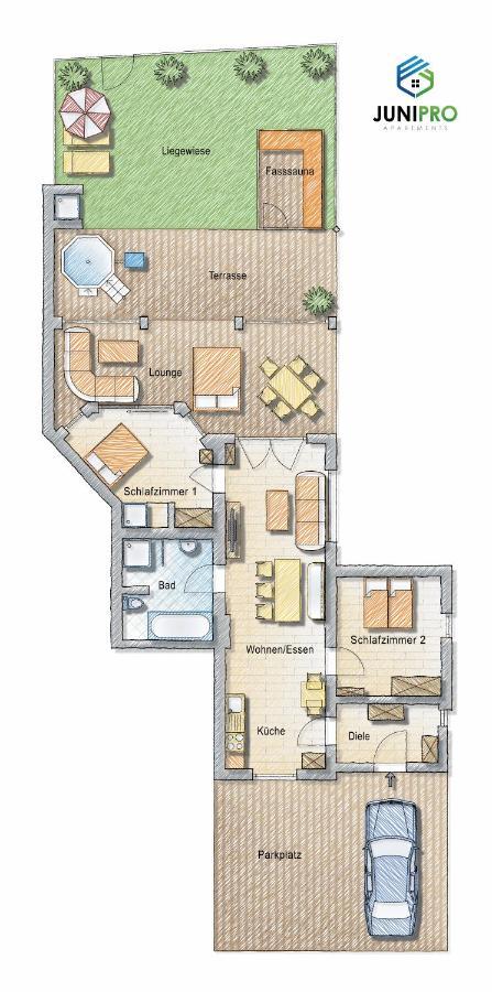 Junipro Luxury Apartments Bosen-Eckelhausen Buitenkant foto