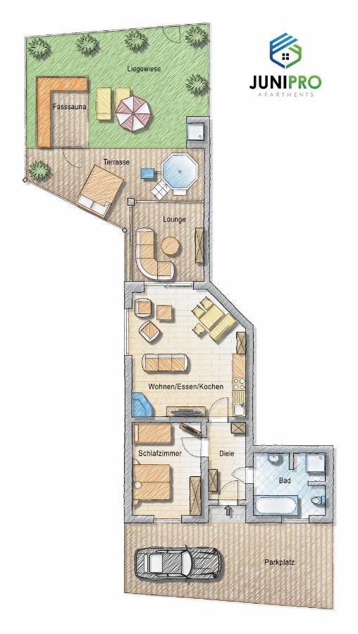 Junipro Luxury Apartments Bosen-Eckelhausen Buitenkant foto